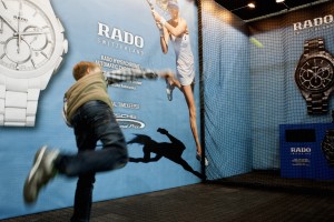 Am Rado-Smash-Corner können Besucher die Härte ihres Aufschlags testen