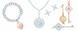 Tiffany: Armband Return to Tiffany, Diamantcollier, Diamantohrstecker Victoria, Schlüsselketten